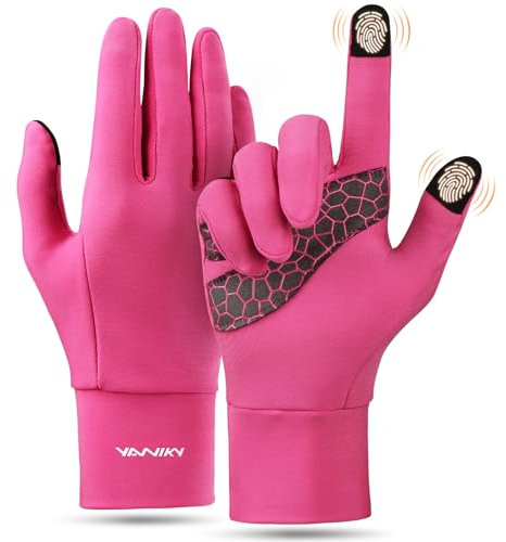 YANIKY Laufhandschuhe Touchscreen Handschuhe Herren Damen Leichte Sport Handschuhe Unisex Winddicht Winter Fahrradhandschuhe rutschfest Winterhandschuhe für Laufen Fahren Radfahren Joggen