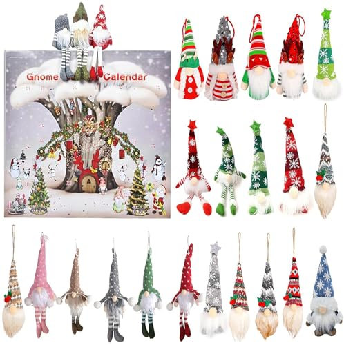 Wichtel Adventskalender 2024, 24 Weihnachtswichtel Figuren Adventskalender, Weihnachtskalender Zwergen Weihnachtsdeko, Weihnachten Plüsch Gnome Spielzeug Deko Für Kinder Und Erwachsene