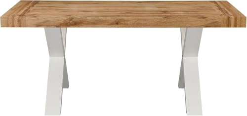 Cribel Tavolo Xilon New Allungabile 180–260 x 90 x 75cm in Rovere con Gambe Bianche | Tavolo da Pranzo Moderno in Legno e Ferro per Cucina, Soggiorno o Sala Riunioni