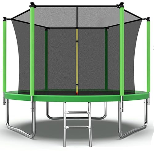 BodyTrain 8ft Trampoline with Safety Enclosure and Ladder - 2.4m Green