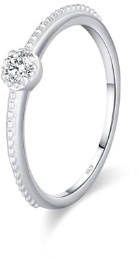 Aotiwe Ring Set Silber 925 Damen, Schmuck Ringe Damen Silber Kleiner Weißer Zirkon Größe 49 (15.6)