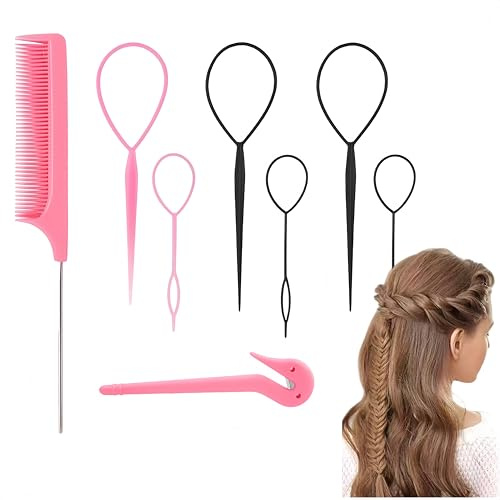 8 Stück Haarstyling-Set für Frauen und Mädchen, Haargeflecht Werkzeug, Frisurenhilfe für kreative Frisuren, geeignet für alle Haartypen