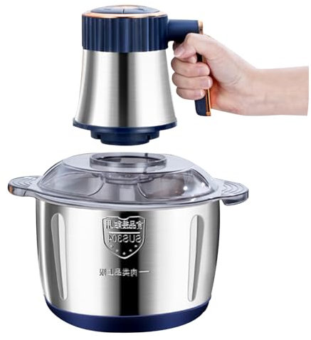 Hachoir À Viande Électrique, Hachoir À Viande Electrique, Avec Bol En Acier Inoxydable De Lames En Acier Inoxydable, Coupe Légumes Multifonction En Acier Avec Lames Et Patins,Convient Pour La, Les