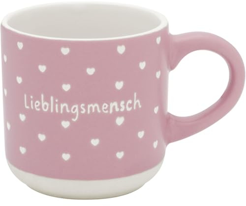 GRUSS & CO Espressotasse mit Gravur Mensch | Mini-Tasse aus Steinzeug, 10 cl, Tässchen mit Geschenk-Banderole | Geschenk Freunde, Geburtstag | 74648
