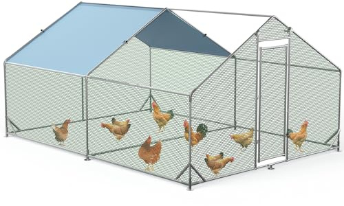 Hühnerstall,Freilaufgehege XXL Hühnergehege 3x4x2m Verzinkter Stahl Hühnerauslauf Entenstall Mit Wasserdichter Und UV-Beständiger Abdeckung Gehege Für Hühner, Enten, Kaninchen, Kleintiere