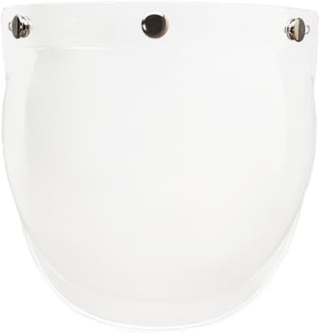 Motorcycle Retro 3-Snap Helemt Bubble Visor Flip Up Down Shield for Open Face 3/4 Helmets (Clear)(Clear)