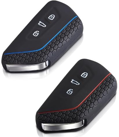 2 Pcs Autoschlüssel Hülle,für VW Schlüsselhülle Golf 8 Schlüssel Hülle Schlüsselcover,Auto Schlüssel 3 Tasten Kompatibel mit VW Golf 8,Skoda,SEAT,Silikon 3 Tasten Schlüsselhülle