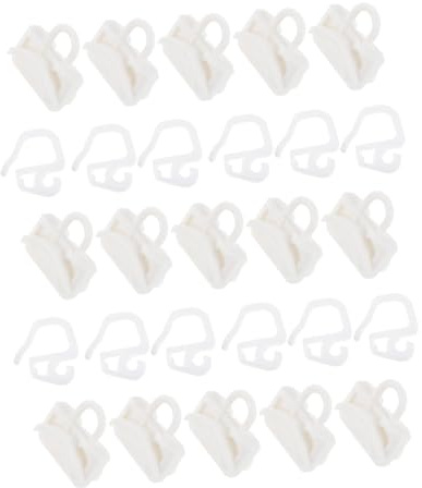 Alipis 25 Juego Ganchos para Cortinas de Ventana Clip Ganchos para Cortinas Pliegues Deslizadores de Plástico Color Claro para Rieles de Accesorios para Rieles de Dormitorio