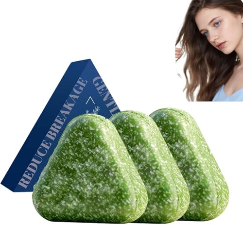 Thuja Leaf Nourishing Shampoo Bar – djuprengöring av hårbotten, minskar frissighet, jämnar ut och stärker håret, infunderad med usman ört, ginseng, travel-friendly long-last fast hår (3 st)