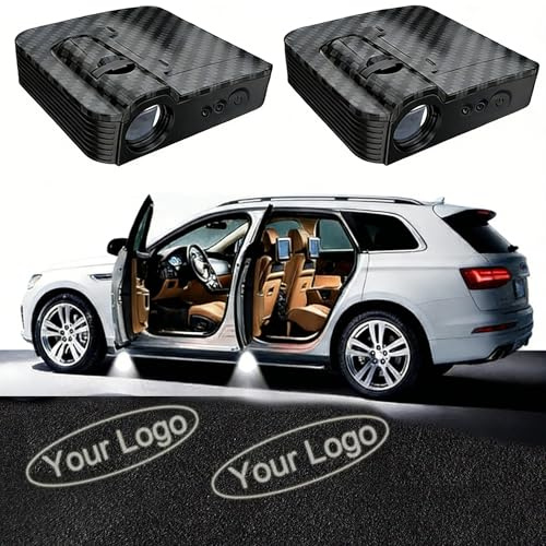 2 PCS Custom Car Door Projector Lights - Personalised LED Welcome Step Lights with Custom Logo/Image Upload, Universal Car Accessories for Most Vehicles