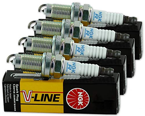 4x NGK Zündkerze V-Line 49 | V-Line 49, LZKR6B-10E, 91450 passend für i20 i30 ix20 Carens 3 Cee'd
