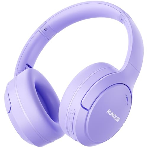 RUNOLIM Hybrid Active Noise Cancelling Headphones, Bluetooth Headphones Wireless Over Ear with Microphone, 100H Playtime, Foldable Wireless Headphones with HiFi Audio, Deep Bass for Home Travel Office