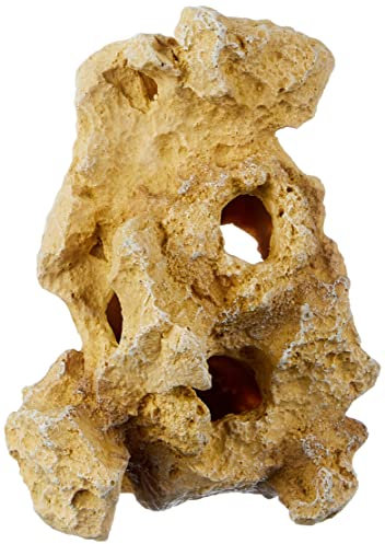 Amtra Roccia Gallura - Decorazione per acquario, in resina, riproduzione di una roccia naturale, dipinto a mano, Beige, Taglia S/ 13,5 X11,5 X19,5 CM