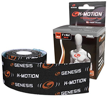 Genesis K-Motion Tape with Copper Infuzion- Black Uncut Roll
