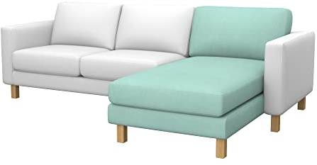 Soferia Überzug Kompatibel Mit Karlstad Anbau Recamiere Sofasitzbezug Sitzkissenbezug Chaiselongue-Bezug Husse Kunstleder Lederoptik Wasserabweisend Pflegeleicht Antiallergisch Eco Leather Grün