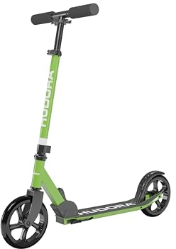 HUDORA Scooter Start 200 I Stabiler Aluminium-Roller I Höhenverstellbarer & zusammenklappbarer Cityroller I Kinder- & Erwachsenenroller für bis zu 100kg I Solider Tretroller mit Ständer | Green