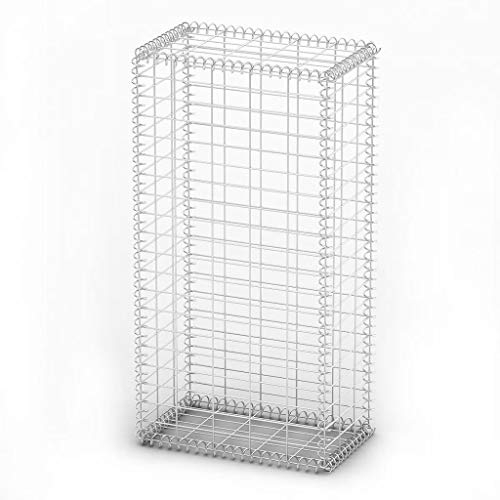 yorten Stahl Steingabione Gabione Steinkorb mit Deckeln Garten Gabionenkörbe Metallkorb aus Verzinkt Stahl 100 x 50 x 30 cm (H x L x B)