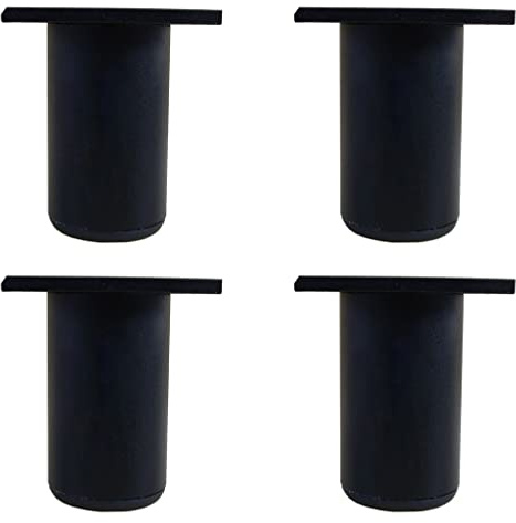 Lot de 4 pieds de meubles de cuisine en Aluminium - Réglables - Ronds - pied de support pour canapé de meuble capacité de charge 100 kg-8cm-Noir