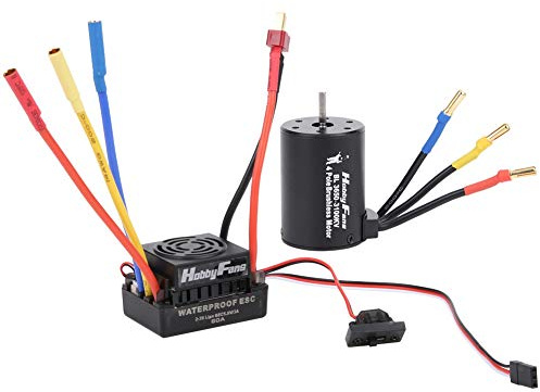 KEENSO 4P 3650 3100KV Sensorloser bürstenloser Motor, mit 60A bürstenlosem Regler, mit englischer Anleitung, wasserdichter bürstenloser Motor für 1/10 RC-Autozubehör