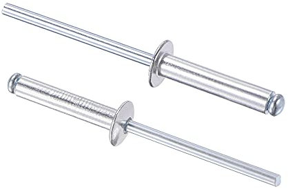 sourcing map Blind Rivets, Aluminum Pull Rivets Core Decoration Rivets 4mm Diameter 20mm Grip Length Silver Tone, 60pcs