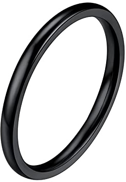 PROSTEEL Anello Uomo Nero Anelli da Uomo Donna Nero Fede Anelli Acciaio in Ox Uomo Misura 23