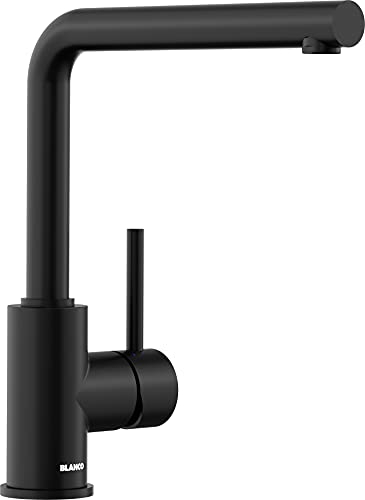 BLANCO MILA | Küchenarmatur in schwarz matt | Hochdruck | Rückflussverhinderer | Keramik Kartusche | Gesicherte Wasserqualität & wassersparend | [10,5x25,5x27 cm]