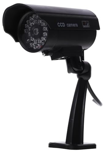 OSALADI 2pcs Realistic Fake Cctv Camera Outdoor Solar Panel Battery Operated High Simulation Easy Install Bracket