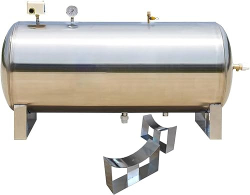 AviiSo Vattensystem tank rostfritt stål/vattentryckstankar för vatten/brunnspump, horisontell vattenförvaring blåsbehållare med luftfrigöringsventil och avtagbar bas (storlek: 160 l/42,2 gal(75 x 65