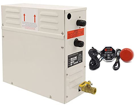 YHUEGH 3 kW Duschdampfgenerator für 5 m³ Raum, automatischer Thermostat 35–55 ℃, Heimdampfmaschine, Sauna, Bad, SPA, Dampfdusche mit digitaler Steuerung ST-120