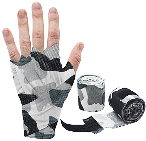 Boxbandage, Boxhandbandagen, Boxhandbandagen, Innenhandschuhe for Boxbandagen mit extra breitem Verschluss, Faust- und Handgelenkschutz for Männer und Frauen, ideal for Boxen(Color:Camo White)