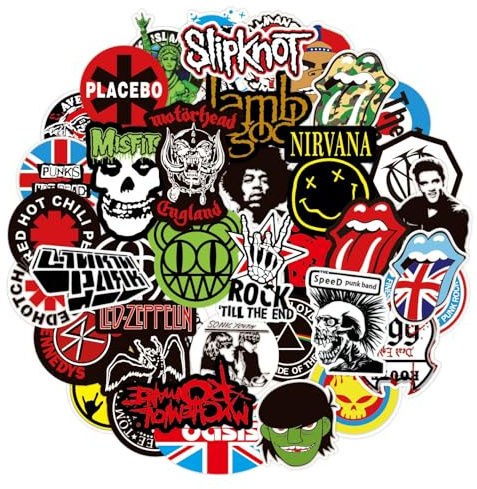 Rock and Roll Music Stickers,200Pcs Laptop Stickers Waterproof Vinyl Decals | Rock and Roll Music Stickers for Bottle Laptop Guitar Luggage Skateboard Manga Gifts for Teens Girls Boys