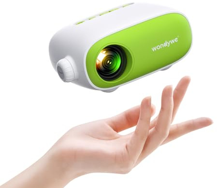 wondywe | Videoprojecteur Portable pour Enfants, Cadeau pour Regarder des Dessins Animés/Films, Image 137 Pouces, 480P, Compatible TV Stick/PC/clé USB - Mini Projecteur Video pour Garçons et Filles