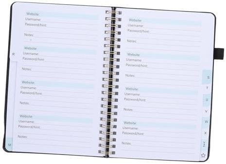 HOMSFOU Passwort Notizbuch Alphabetischen Registerkarten Zum Aufzeichnen Von Website-adressen Und Wichtigen Informationen Tragbar Und Kompakt