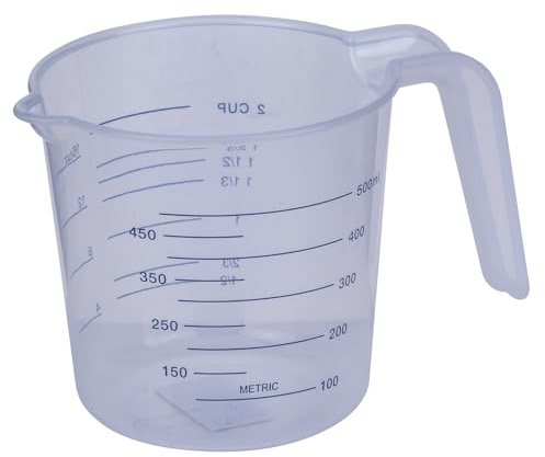 Fackelmann Verre doseur Essential 500 ml, transparent, idéal pour mesurer le lait, le sucre, la farine, etc.