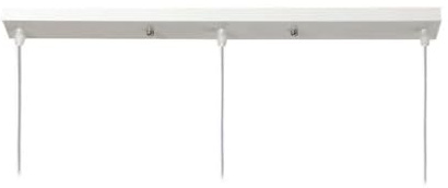 DESHOME Baldachin Lampe Weiß 3-Loch Rund Deckenbaldachin Lang 60cm Kabelabdeckung Deckenrosette Metall Lampenabdeckung Decke Lampenschirm Deckendose, für Hängeleuchte Deckenleuchte