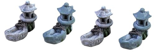 SOIMISS Adornos de Micropaisajes de Resina para Suculentas Diseño Clásico y Durabilidad, 4 Piezas para Decoración Interior y Exterior de Jardines