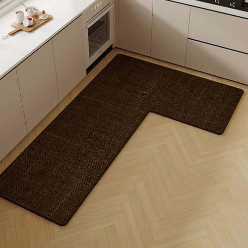 Set di tappetini da cucina anti-affaticamento, imbottiti, antiscivolo, spessi 4 mm, resistenti all'acqua, per cucine ad angolo, lavanderia e ingresso