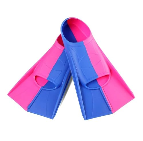 Trainingsflossen Schwimmflossen Herren und Damen aus Silikon, Kurze Flossen for Erwachsene Kinder, leichte Tauchtrainingsflossen Zum Schwimmen oder Schnorcheln(Color 3,3XS)