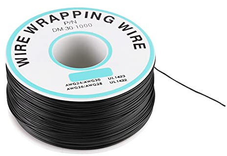 Generic 30AWG Tinned Copper Wire, 0.25mm Single Stranded Cable 250m Black, with Plastic Spool for Electronic Test PCB Soldering Breadboard Laptop Motherboard