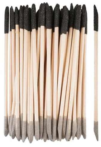 50 Piezas Bastones de Lijado para Fabricación de Modelos, Diseño de Uñas | barras de lijado para detalles finos, varillas de lijado de madera de grano 150/280, Palo de Lijar 2 en 1