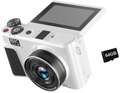8K digital fotograferingskamera 18 x digital vlog-videoinspelare 180 graders vändskärm Wifi webbkamera