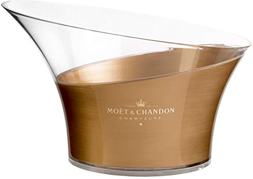 Moët & Chandon Eiswanne Champagner Flaschenkühler Double Magnum Size für mehrere 0.75l, zwei 1.5l oder eine 3 Liter Jeroboam Flasche Gold Transparent