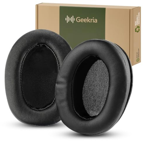 Geekria PRO Extra Thick Replacement Ear Pads Compatible with Audio-Technica ATH-M50X/ M50xBT2/ M40X/ M30X/ M20X/ M10X Headphones Ear Cushions, Repair Parts (Black)
