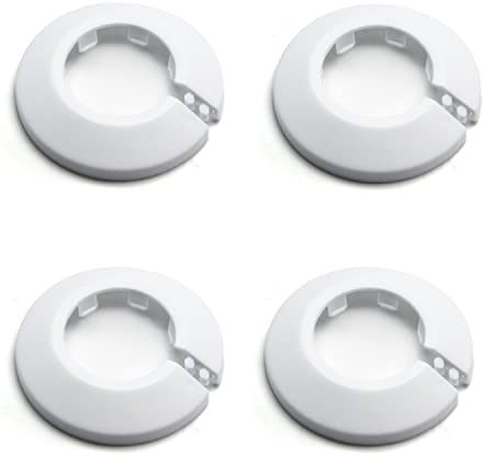 MROMax 32mm Pipe Cover, Water Pipe Flange Decoration for Radiator & Wall, White, 4Pcs