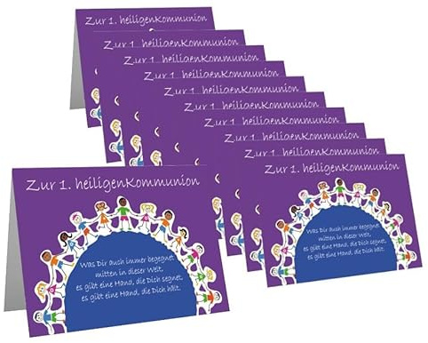 schenken-24 10x Kommunionskarten Kinder mit Kuvert Geldgeschenk