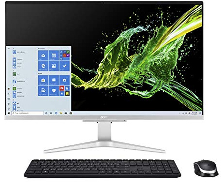 Acer Aspire C27-962-UA91 AIO Desktop, 27 Full HD Display, 10th Gen Intel Core i5-1035G1, NVIDIA GeForce MX130, 12GB DDR4, 512GB SSD, 802.11ac WiFi, Wireless Keyboard and Mouse, Windows 10 Home