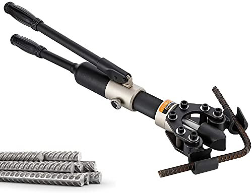 Bonvoisin Cintreuse d'armature hydraulique 0,39 à 0,55 pouces Outil de cintrage manuel en acier et fer portable coude d'armature intégré 90 ° pour acier à béton (type B (Φ14-18 mm)