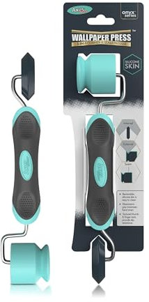 Axus Decor 3 in 1 Wallpaper Tool - Wallpaper Press & Seam Roller - Ergonomic Handle & 6mm Metal Rod - Wallpaper Roller with Removable Silicone Sleeve & Textured Thumb, for Professional & DIY