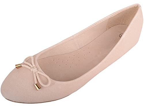 ABSOLUTE FOOTWEAR Womens Genuine Leather Formal Casual Pumps Ballerina Shoe