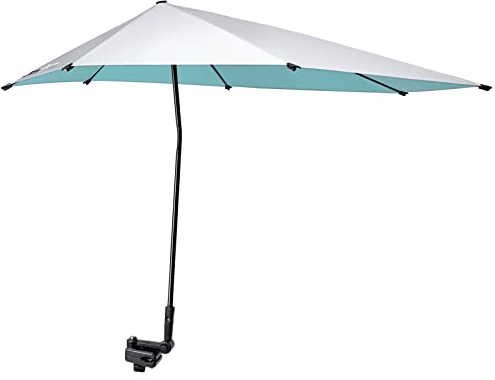 G4Free UPF 50+ Adjustable Beach Umbrella XL with Universal Clamp for Chair Stroller Wheelchair Golf Cart Bleacher Patio